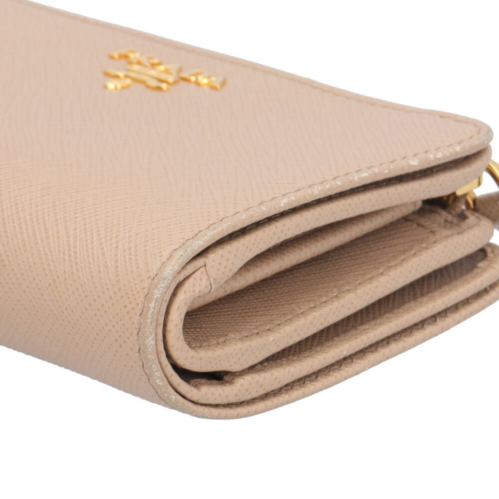 Prada Beige Leather Wallet (Bi-Fold) (Pre-Owned)