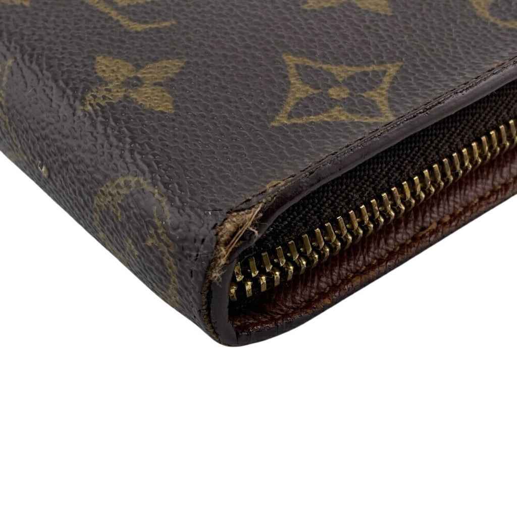 Louis Vuitton Monogram Brown Leather Long Wallet (Bi-Fold) (Pre-Owned)