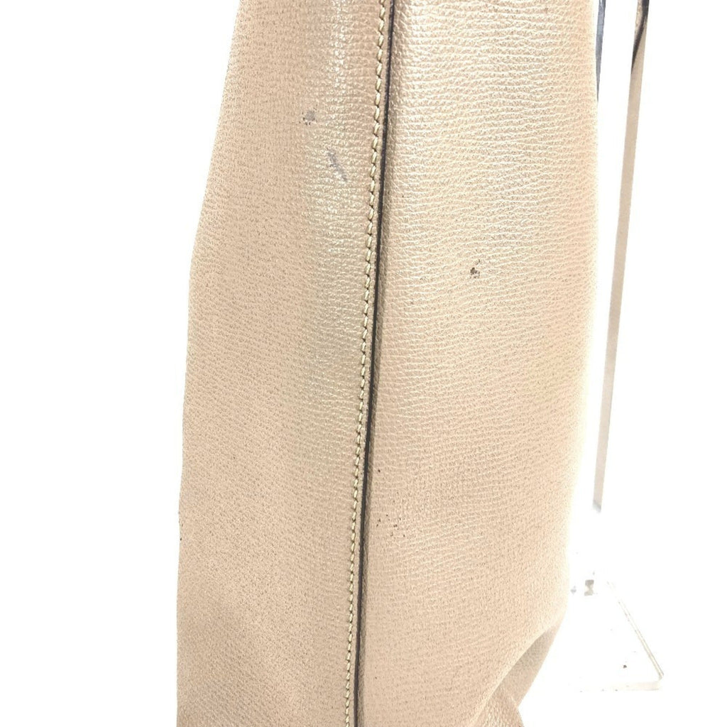 Fendi Beige Leather Handbag Shoulder Bag Tote Bag (Pre-Owned)