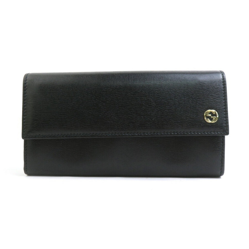 Gucci Black Leather Long Wallet (Bi-Fold) (Pre-Owned)
