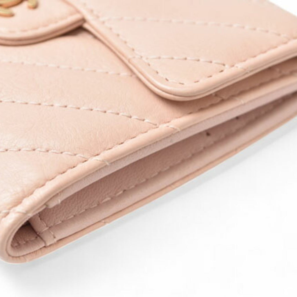 Chanel Baby Pink Leather Wallet (Tri-Fold) (Pre-Owned)