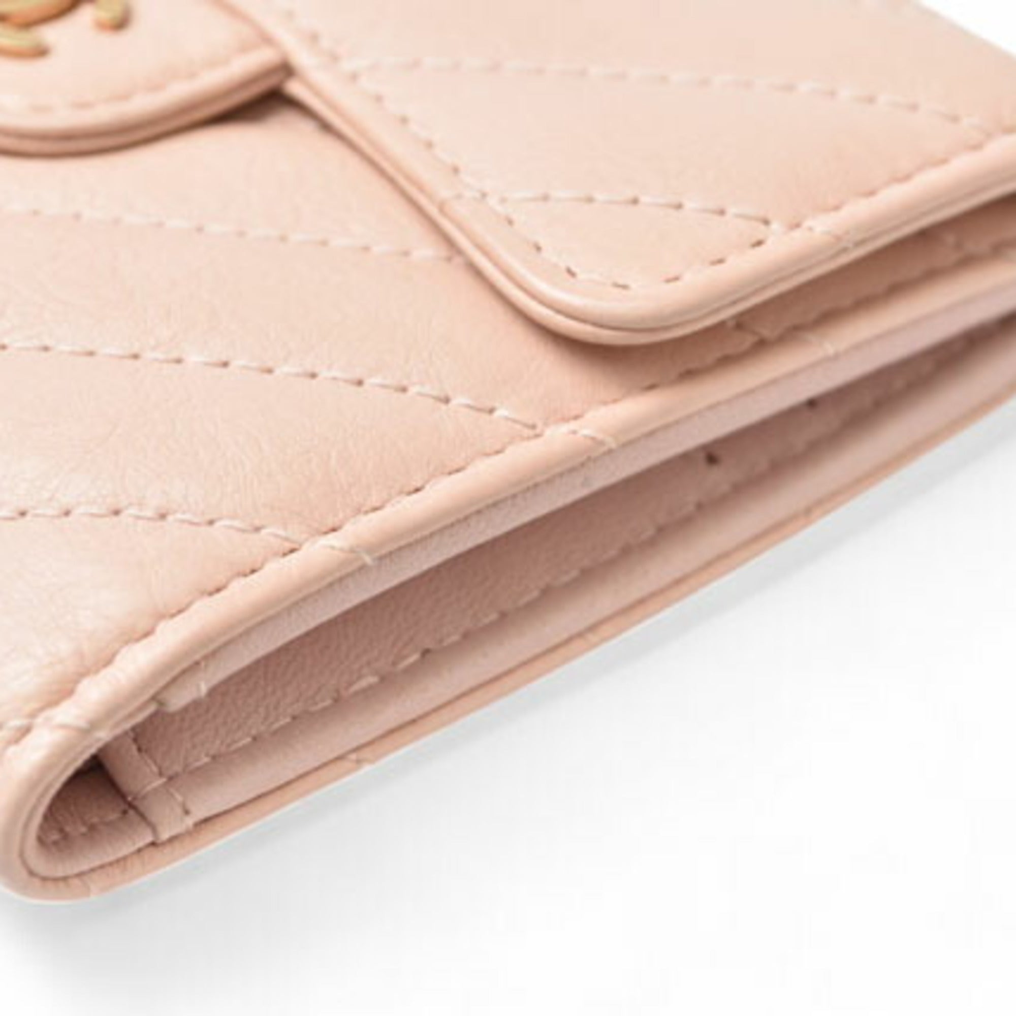 Chanel Baby Pink Leather Wallet (Tri-Fold) (Pre-Owned)