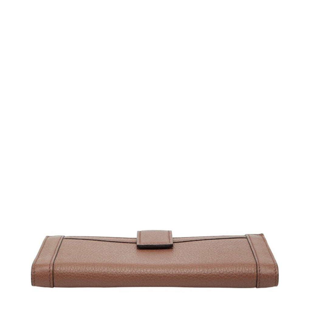 Gucci Brown Canvas Leather Long Wallet (Bi-Fold) (Pre-Owned)