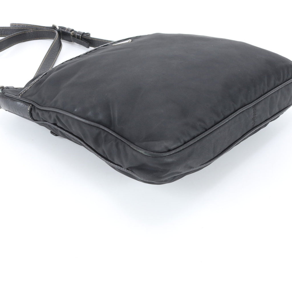 Prada Black Nylon Leather Shoulder Bag (Pre-Owned)