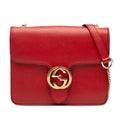 Gucci Red Color Leather Shoulder Bag (Pre-Owned)