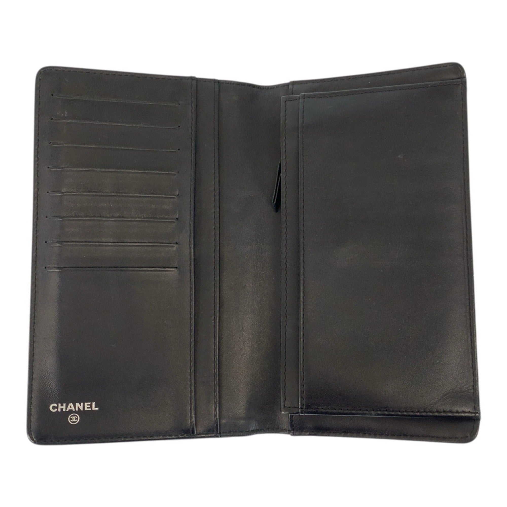 Chanel Black Leather Wallet (Bi-Fold) (Pre-Owned)