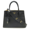 Prada Saffiano Black Nero Leather Handbag Shoulder Bag (Pre-Owned)