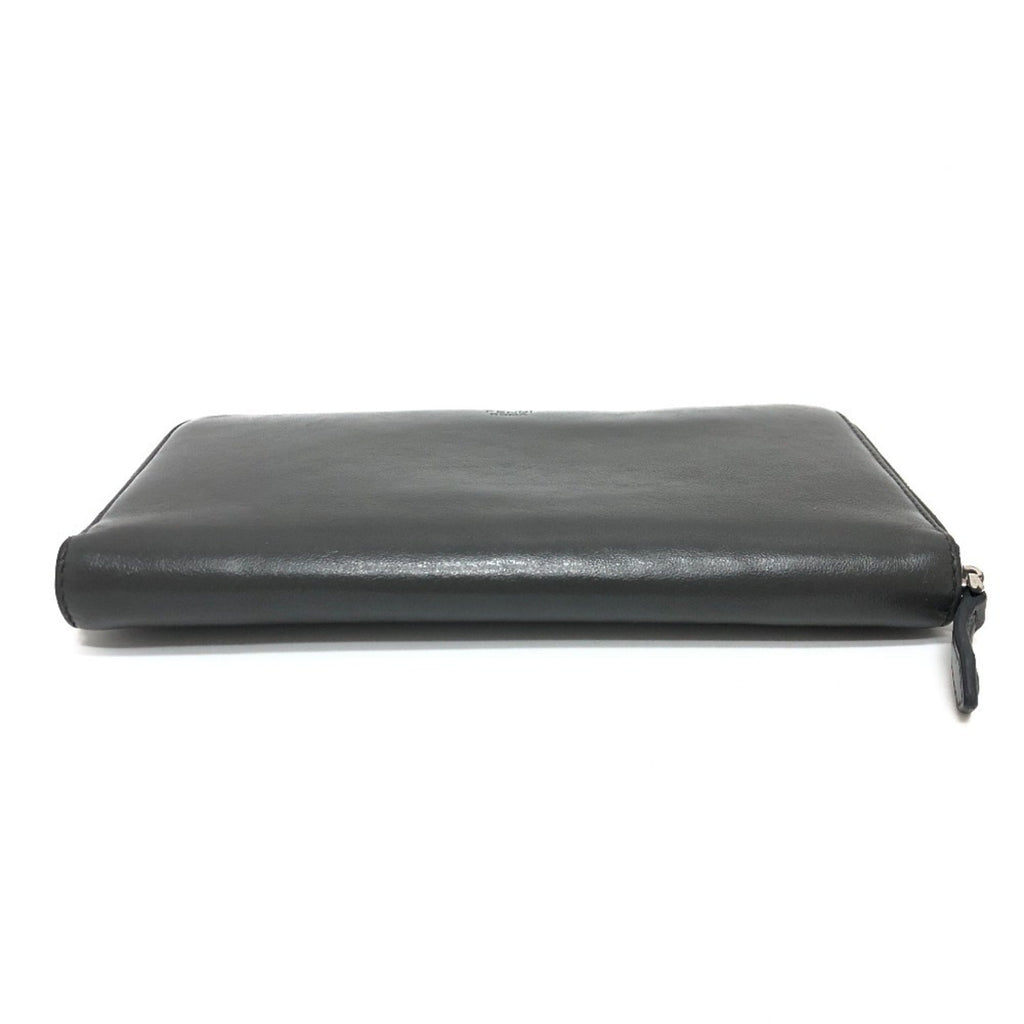 Fendi Gray Leather Long Wallet (Bi-Fold) (Pre-Owned)