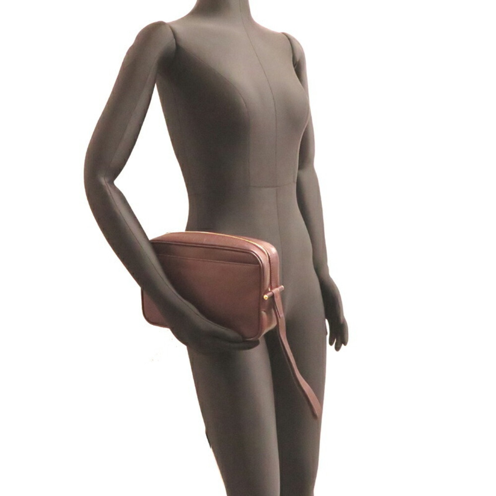 Louis Vuitton Acajou Brown Taiga Leather Clutch Bag Pouch (Pre-Owned)