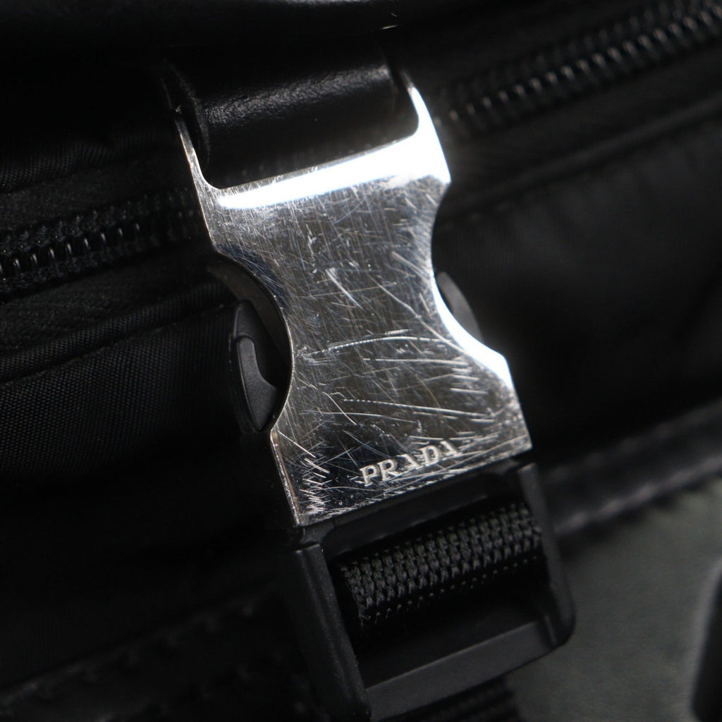 Prada Black Nylon Leather Shoulder Bag (Pre-Owned)