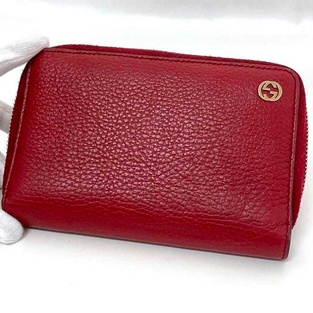 Gucci Red Color Leather Wallet (Bi-Fold) (Pre-Owned)