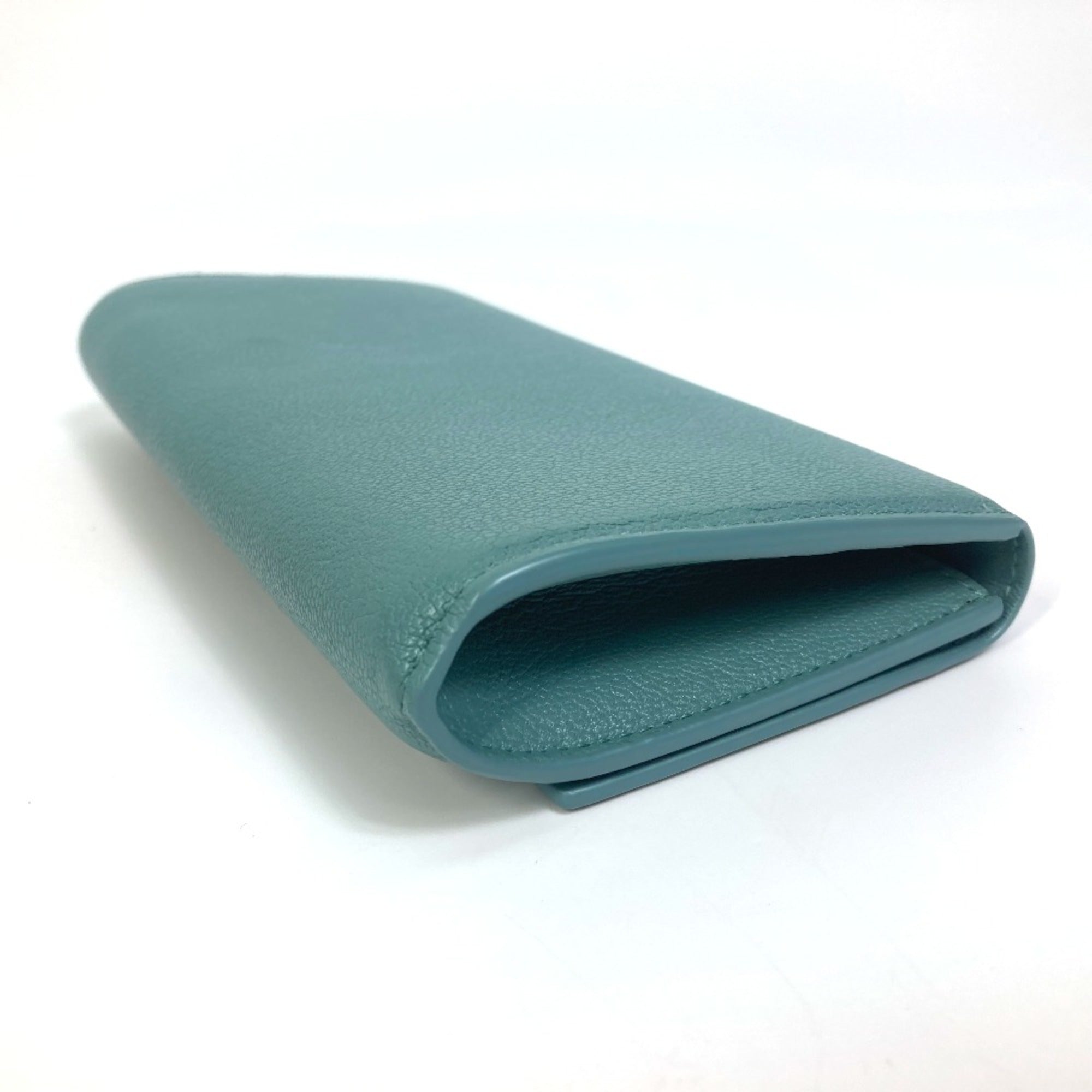 Bottega Veneta Blue Leather Long Wallet (Bi-Fold) (Pre-Owned)