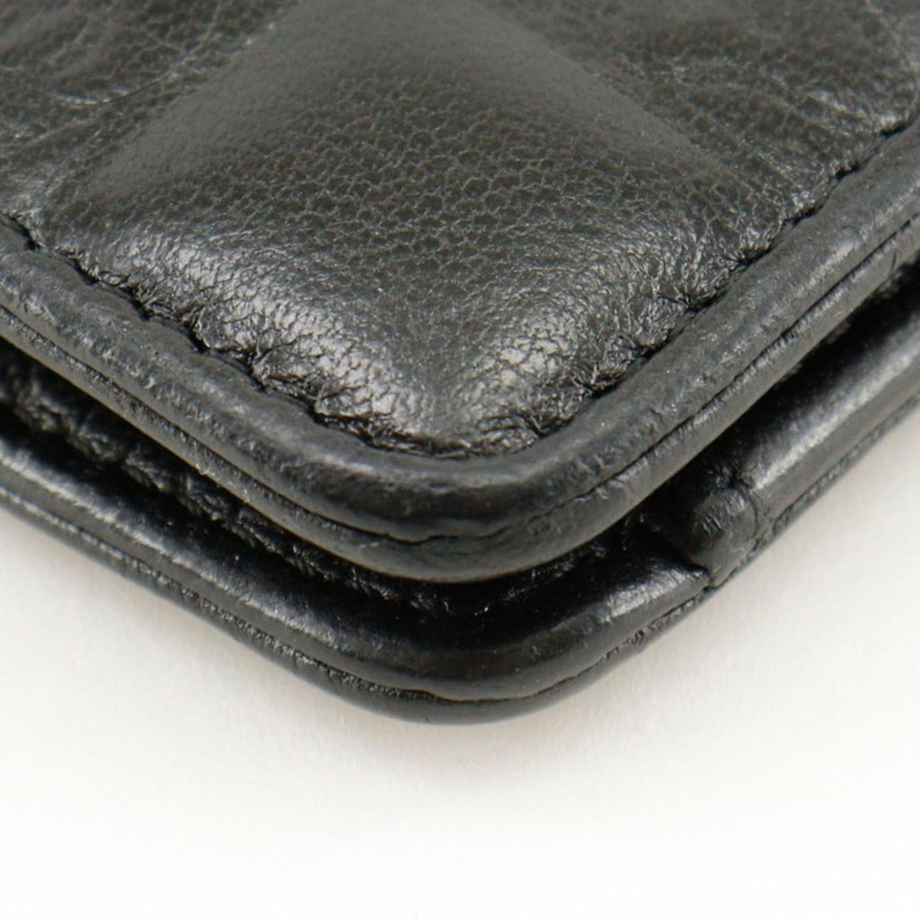 Chanel Black Leather Long Wallet (Bi-Fold) (Pre-Owned)