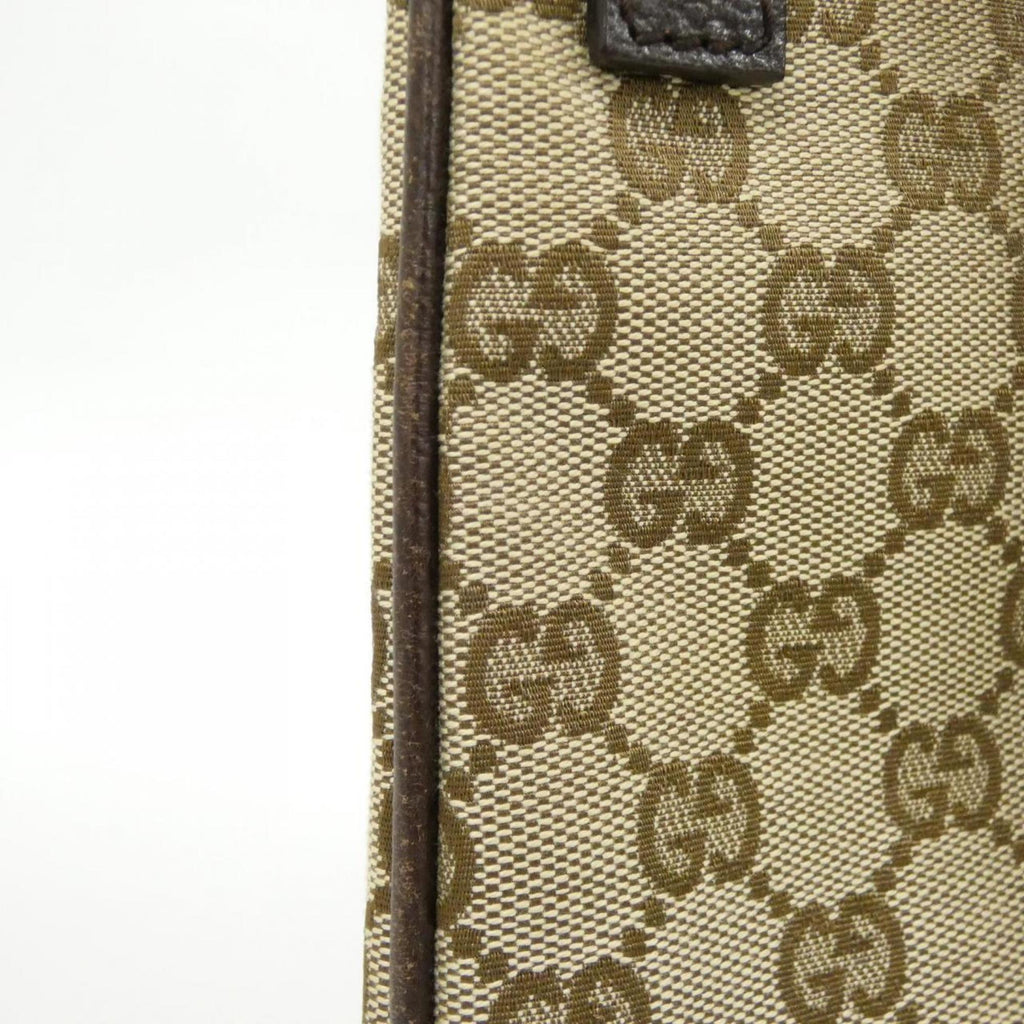Gucci Beige Brown Gg Canvas Shoulder Bag (Pre-Owned)
