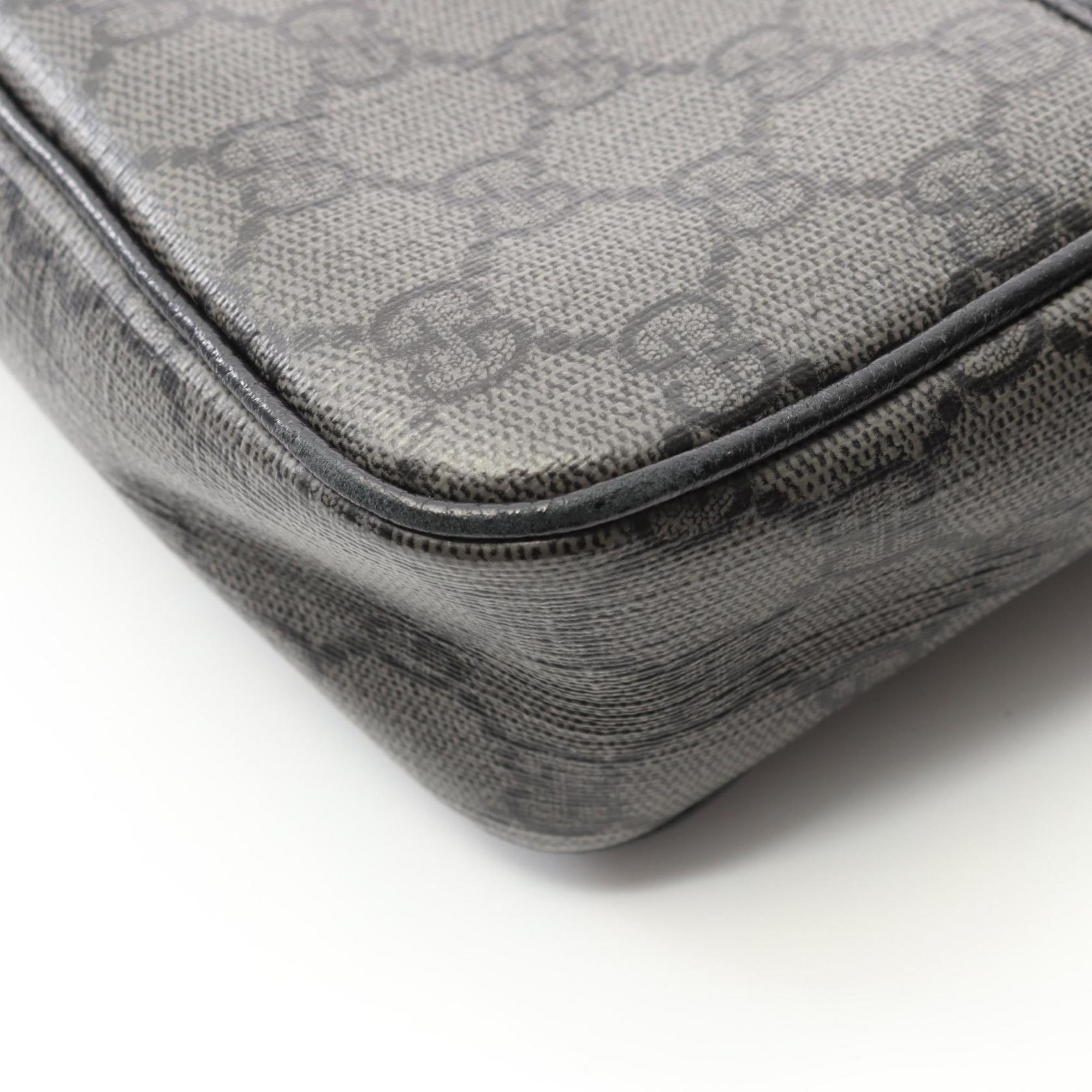 Gucci Black Gray Gg Supreme Shoulder Bag (Pre-Owned)