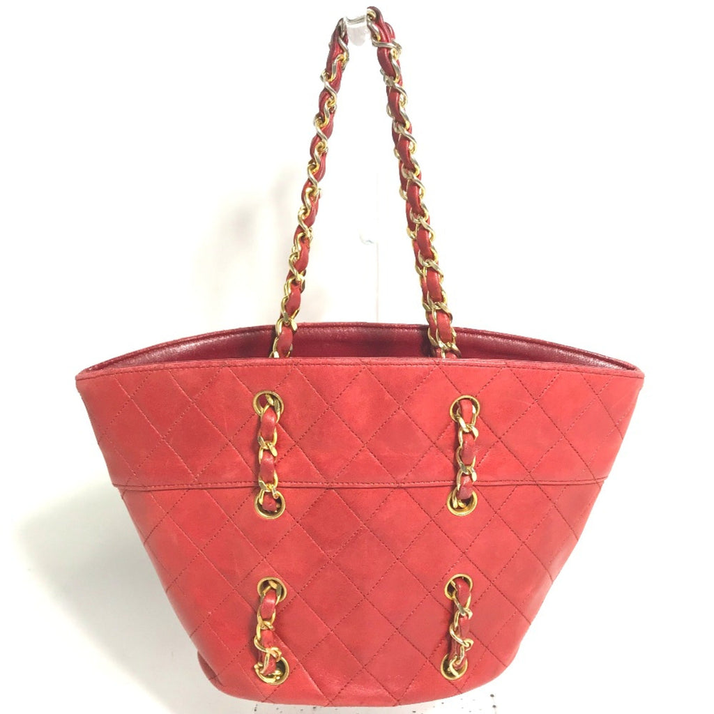 Chanel Red Leather Shoulder Bag (Pre-Owned)