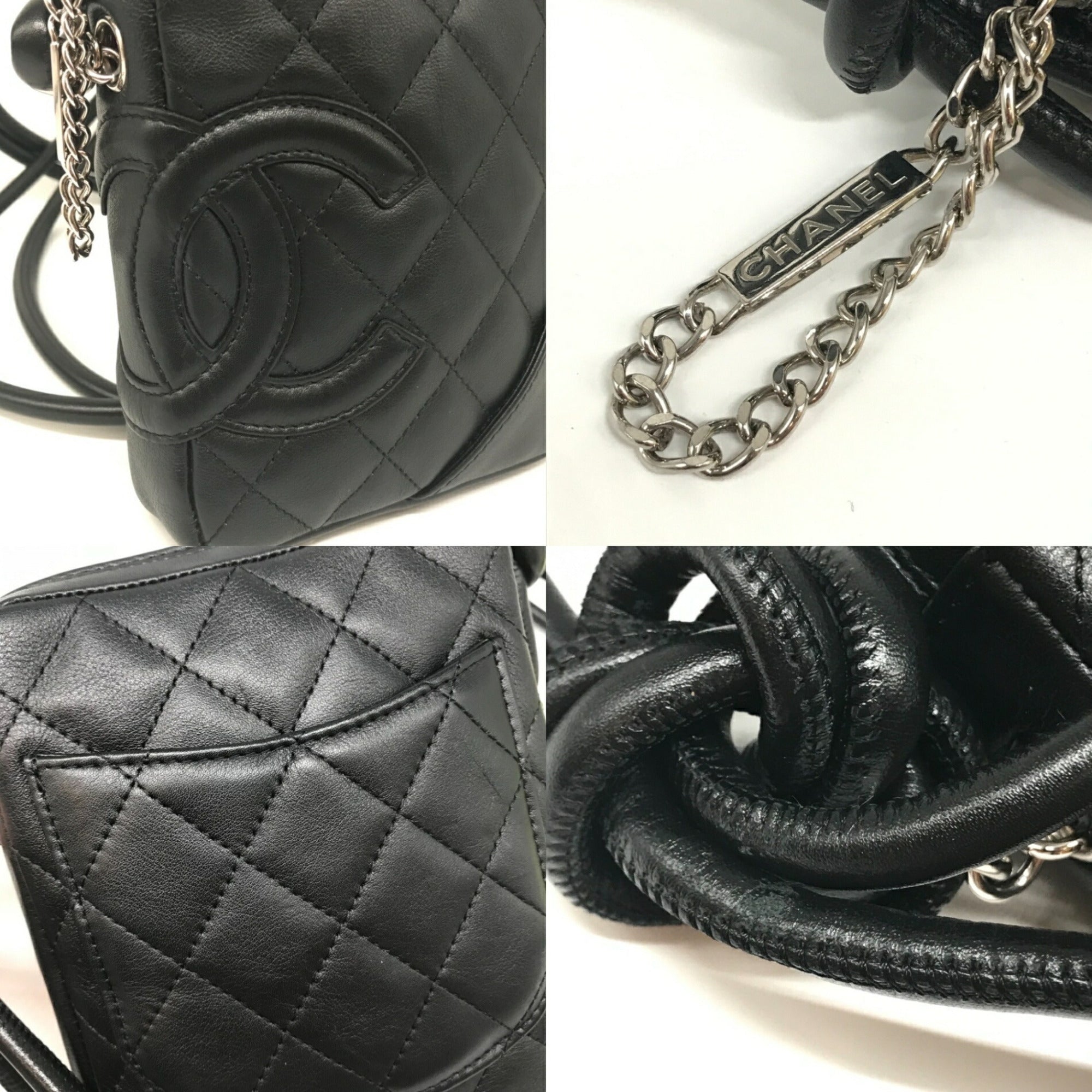 Chanel Black Leather Pochette Shoulder Bag (Pre-Owned)