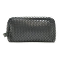 Bottega Veneta Intrecciato Black Leather Clutch Bag (Pre-Owned)