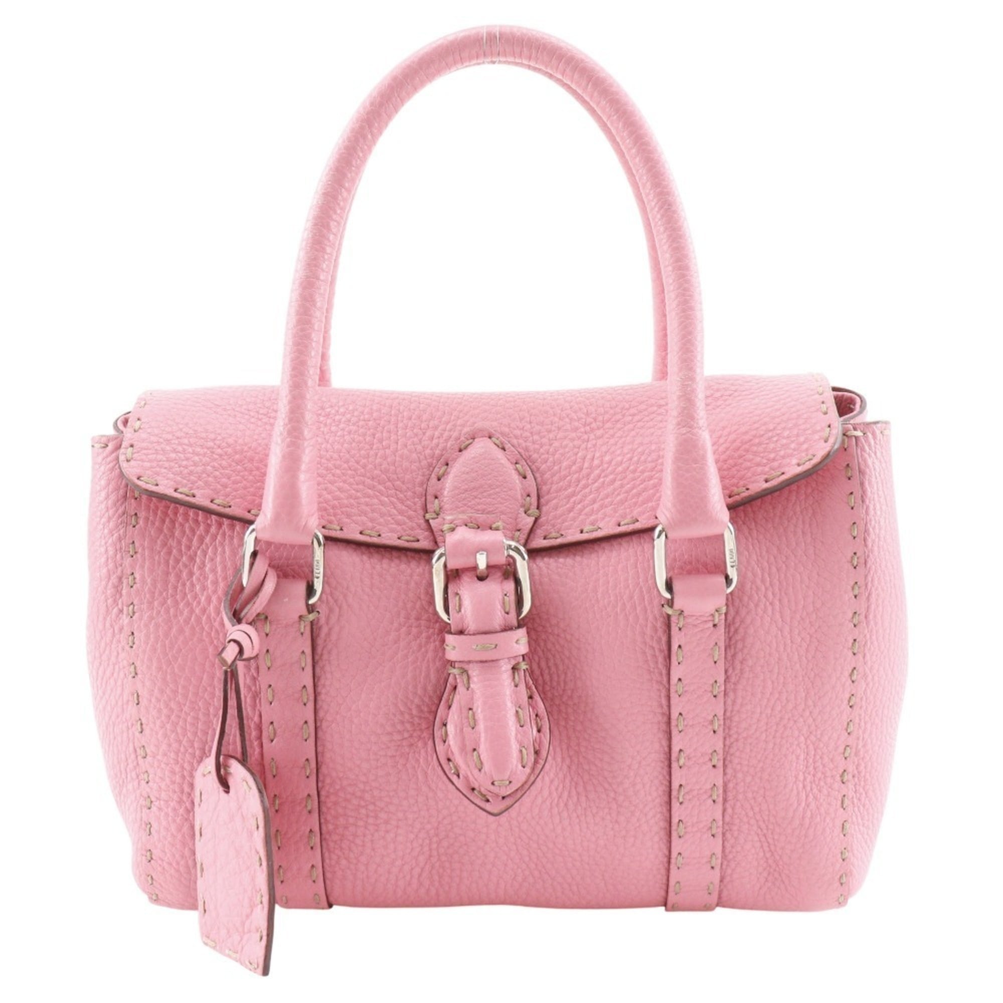 Fendi Selleria Pink Leather Handbag (Pre-Owned)