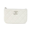 Chanel White Grained Calfskin Pouch (Pre-Owned)