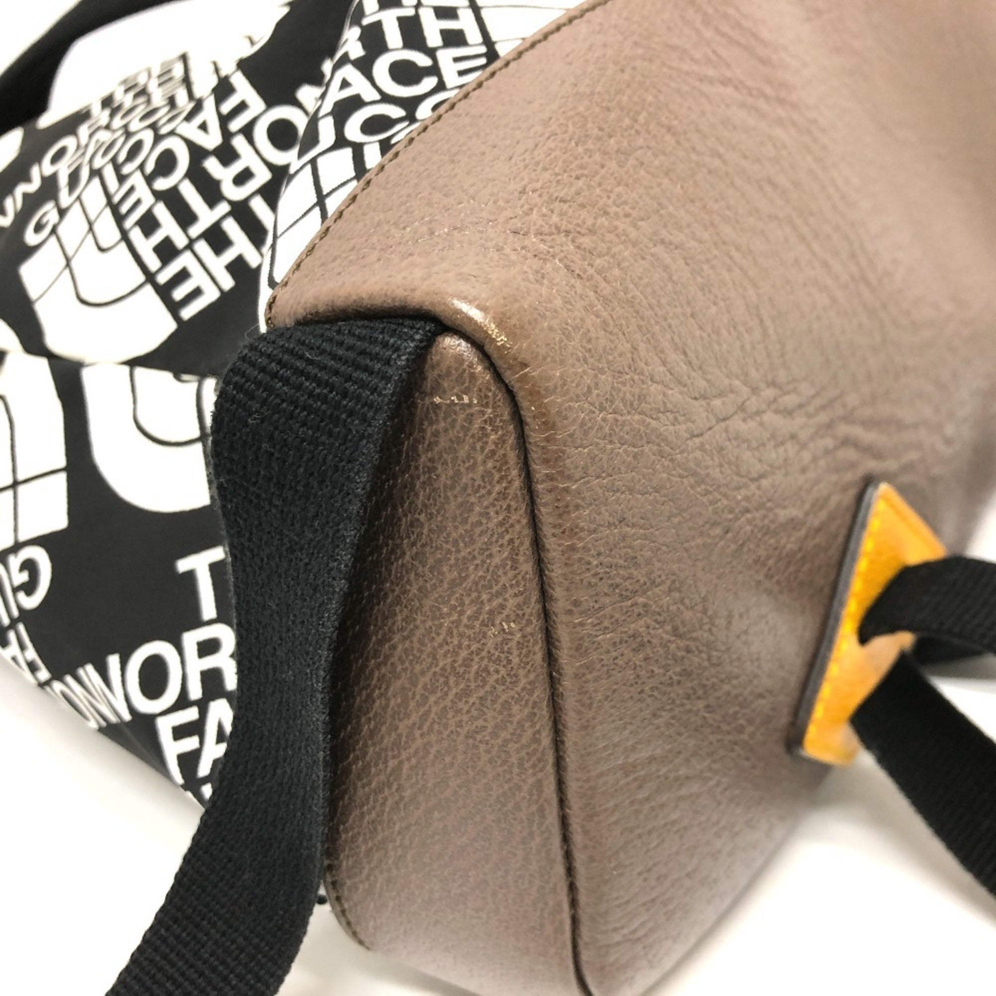Gucci Black Brown White Nylon Leather Backpack (Pre-Owned)