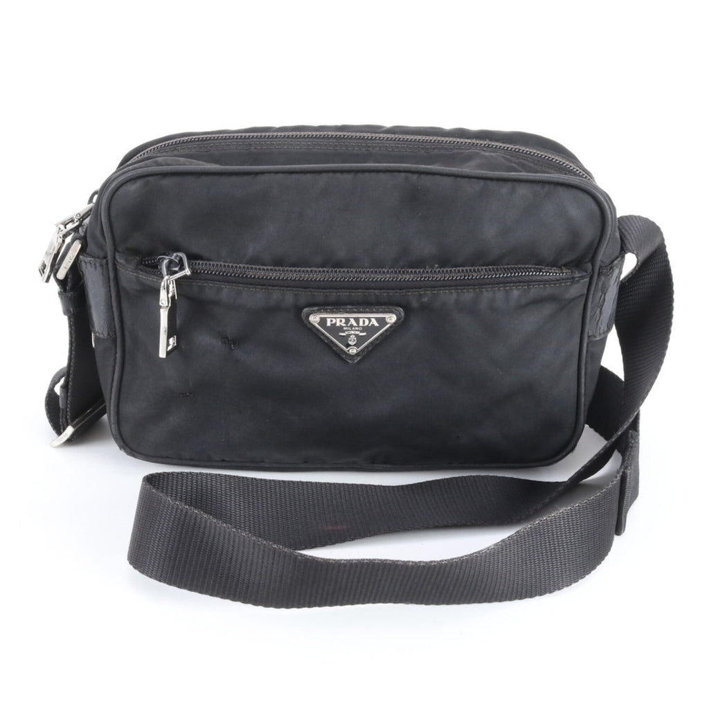 Prada Black Nylon Leather Shoulder Bag (Pre-Owned)