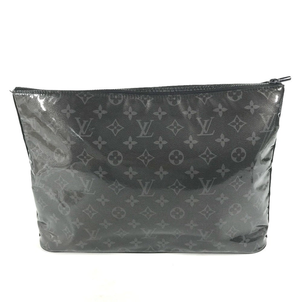 Louis Vuitton Black Vinyl Leather Clutch Bag Pochette Pouch (Pre-Owned)