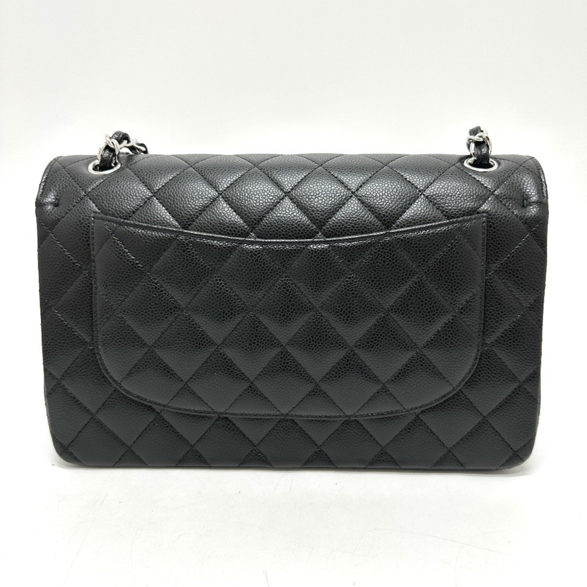 Chanel Black Grained Calfskin Shoulder Bag (Pre-Owned)