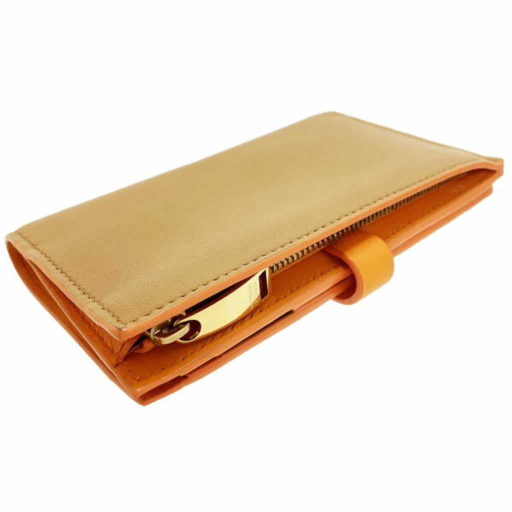 Bottega Veneta Light Brown Orange Leather Wallet (Bi-Fold) (Pre-Owned)