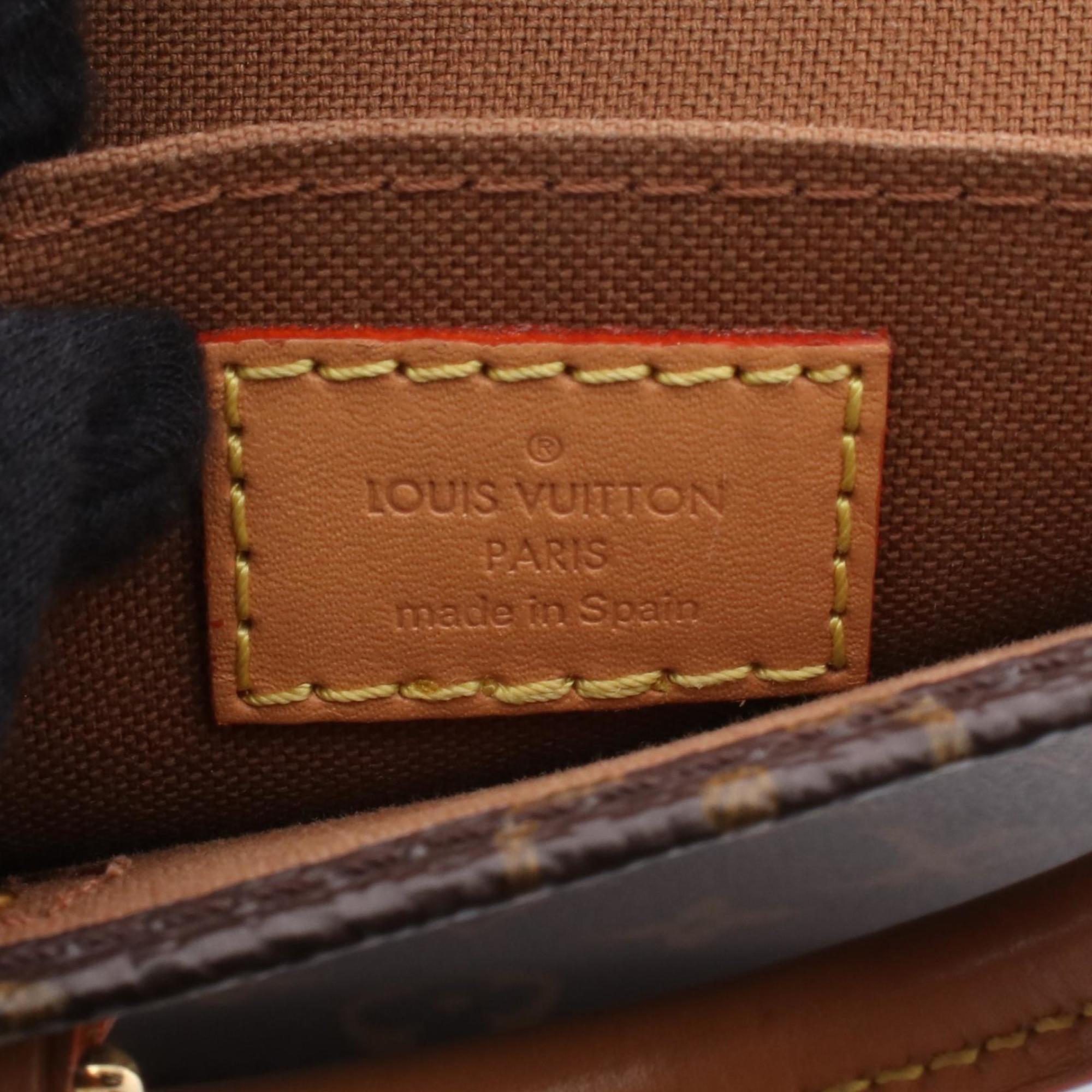 Louis Vuitton Brown Pvc Coated Canvas Leather Handbag (Pre-Owned)