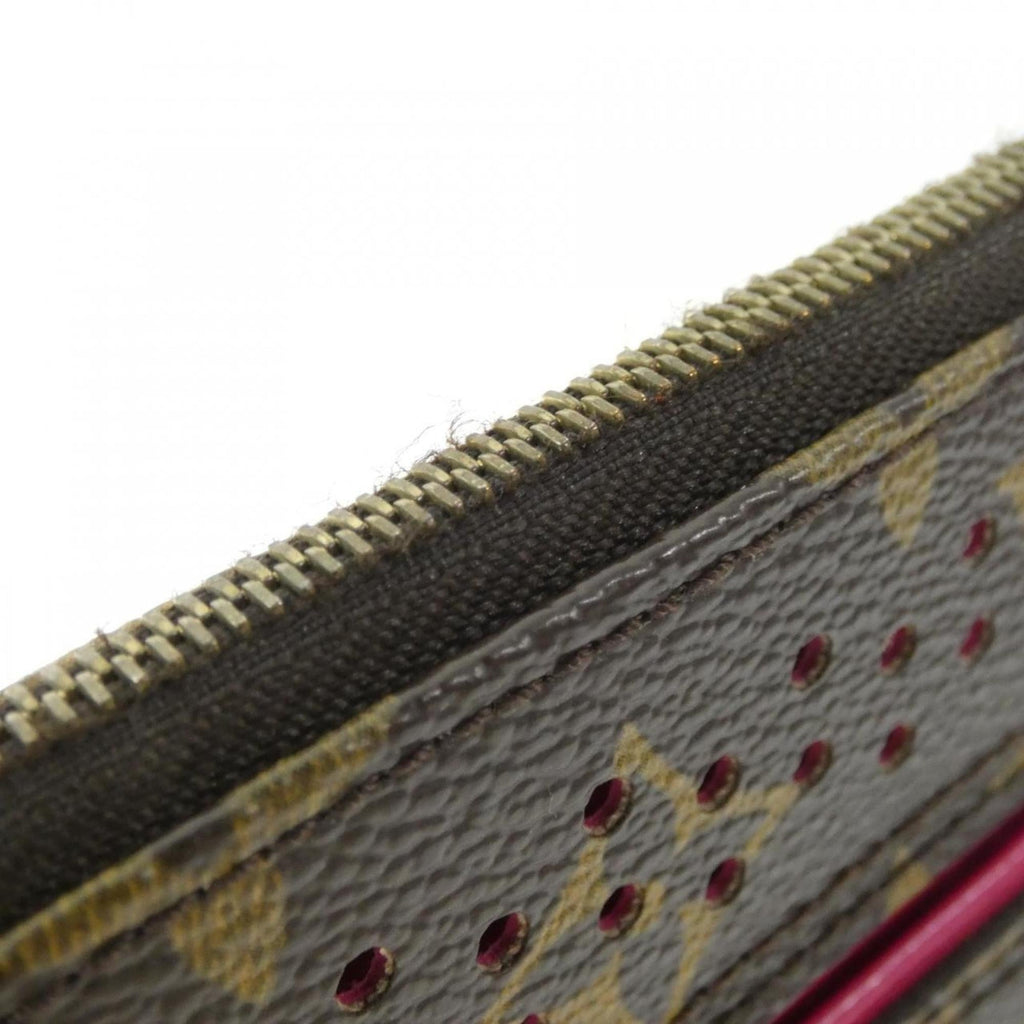 Louis Vuitton Monogram Perfo Fuchsia Marron Coated Canvas Pochette Pouch (Pre-Owned)