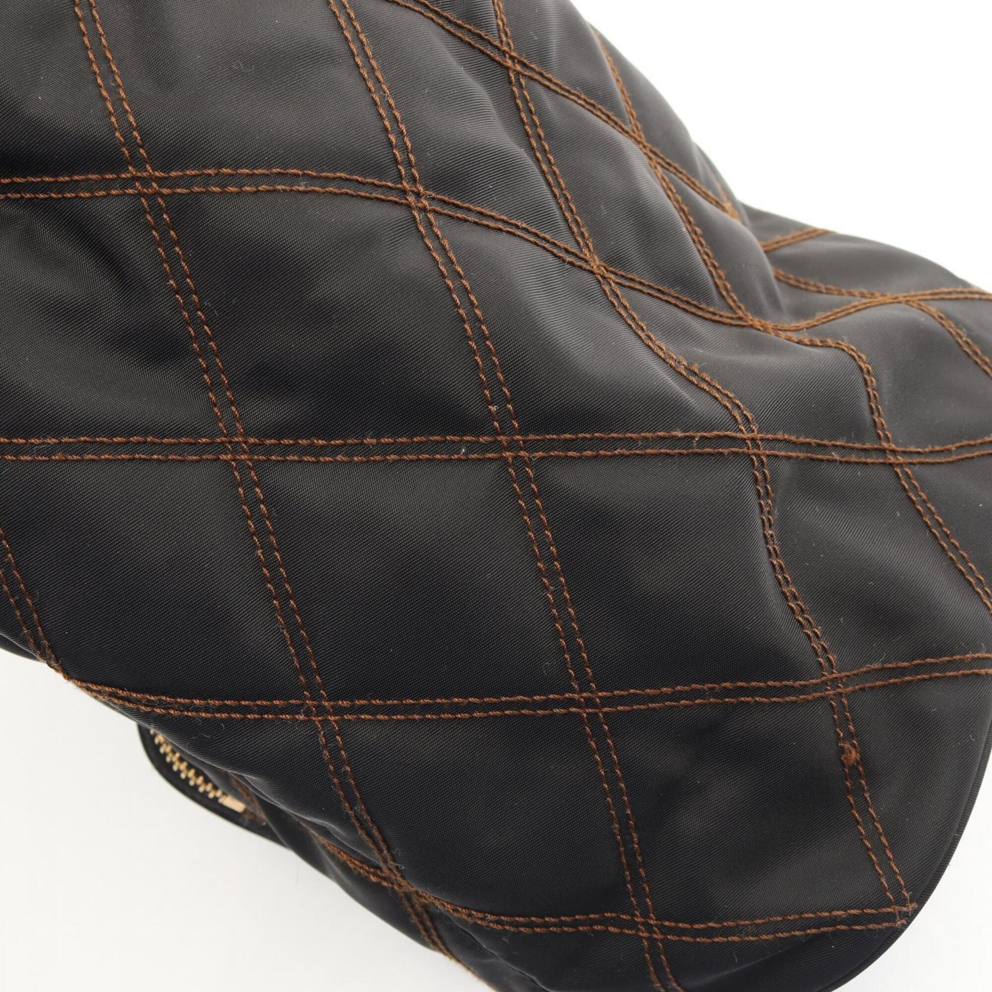 Prada Black Nylon Saffiano Triangle Handbag (Pre-Owned)