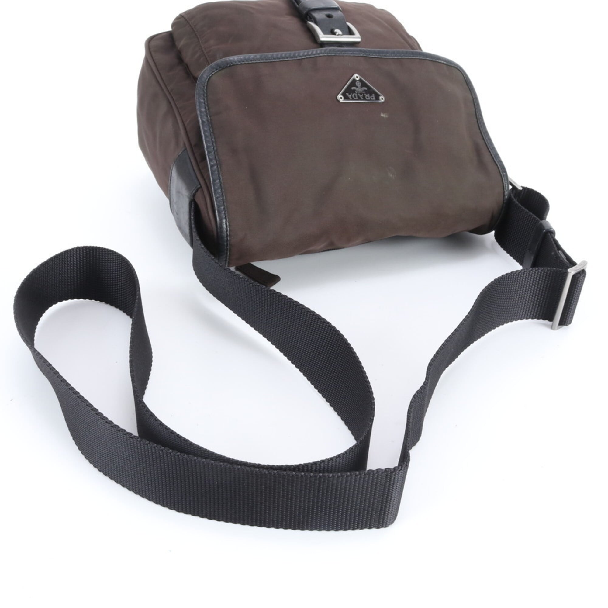 Prada Brown Nylon Tessuto Shoulder Bag (Pre-Owned)