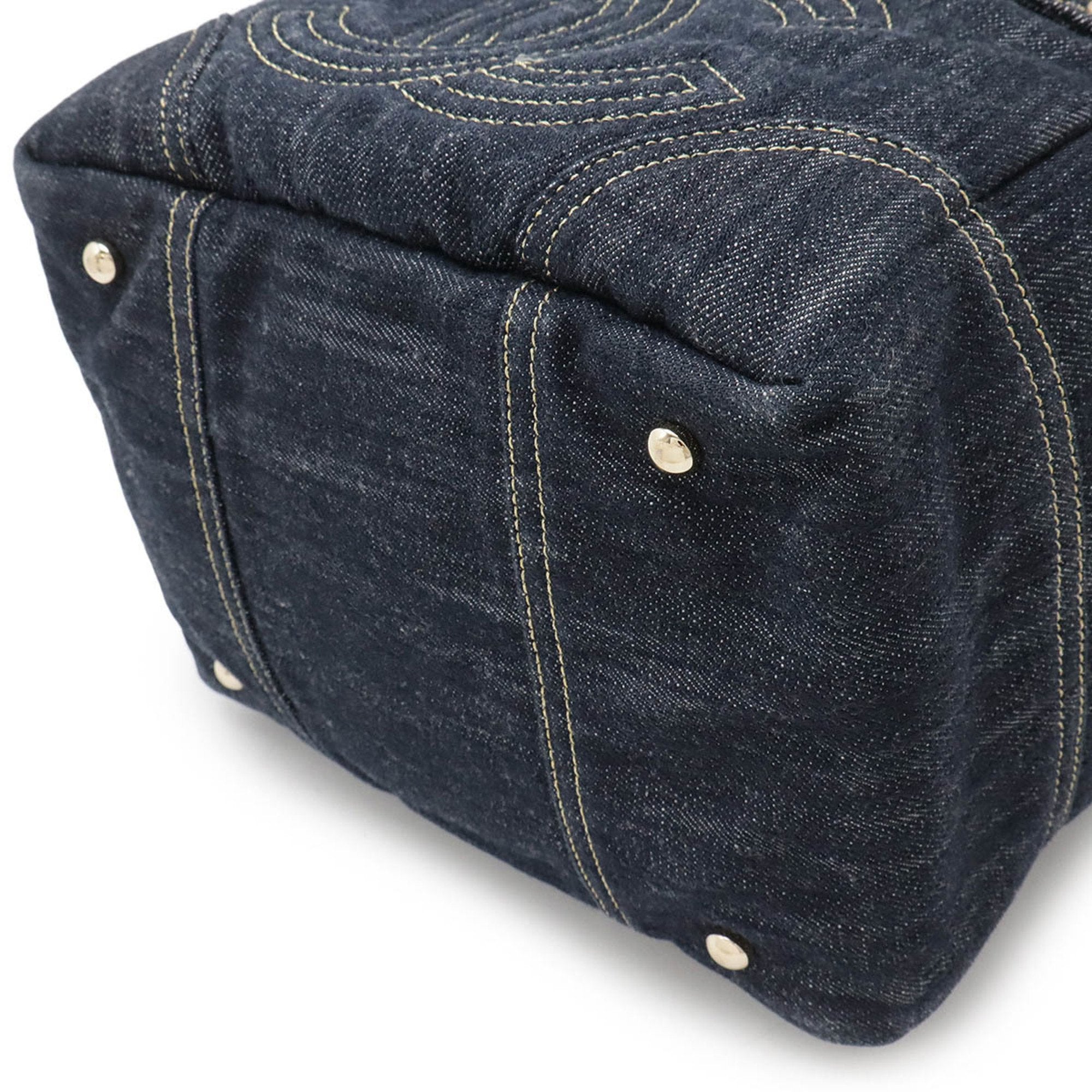 Chanel Denim Blue Denim Handbag Tote Bag (Pre-Owned)