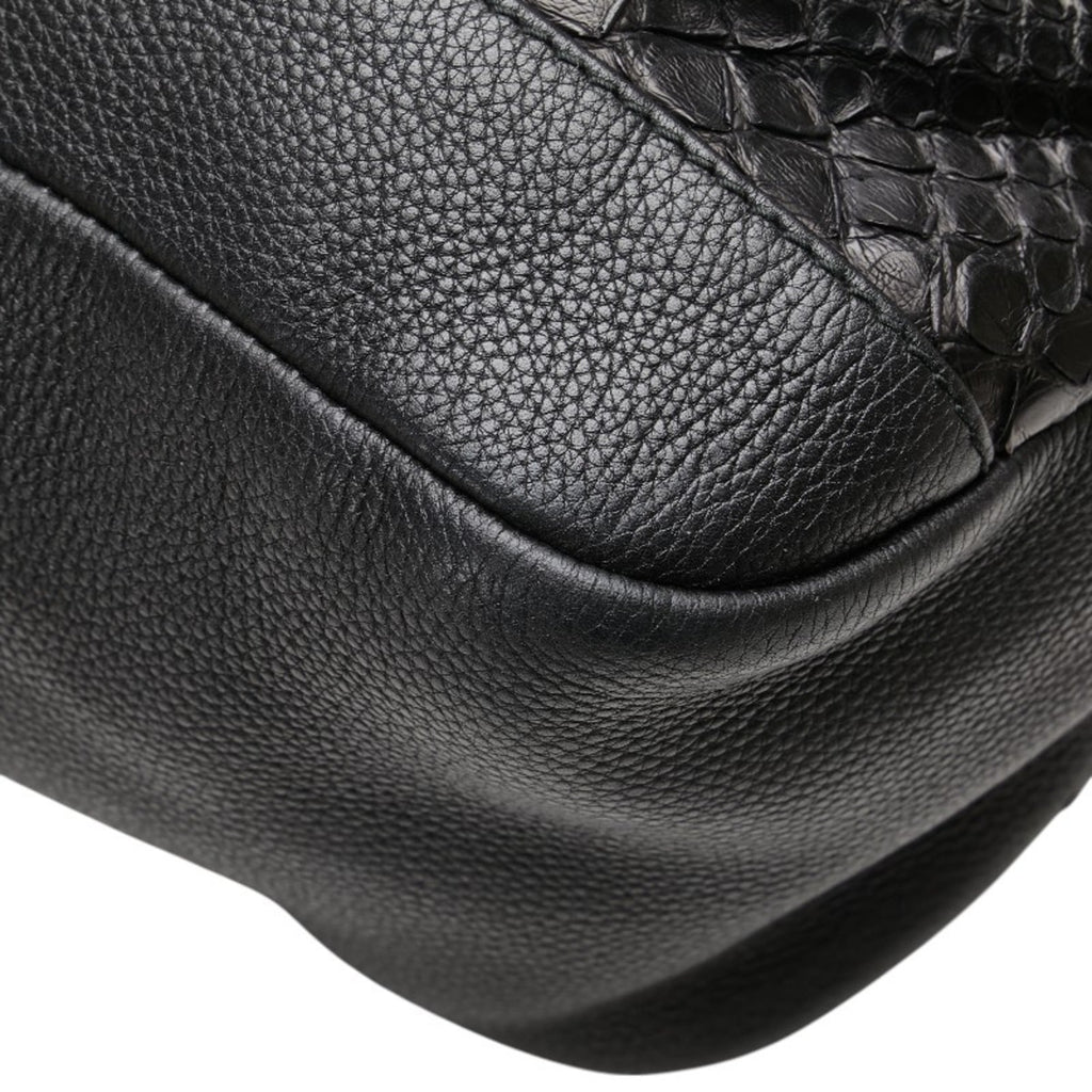 Gucci Black Leather Shoulder Bag Tote Bag (Pre-Owned)