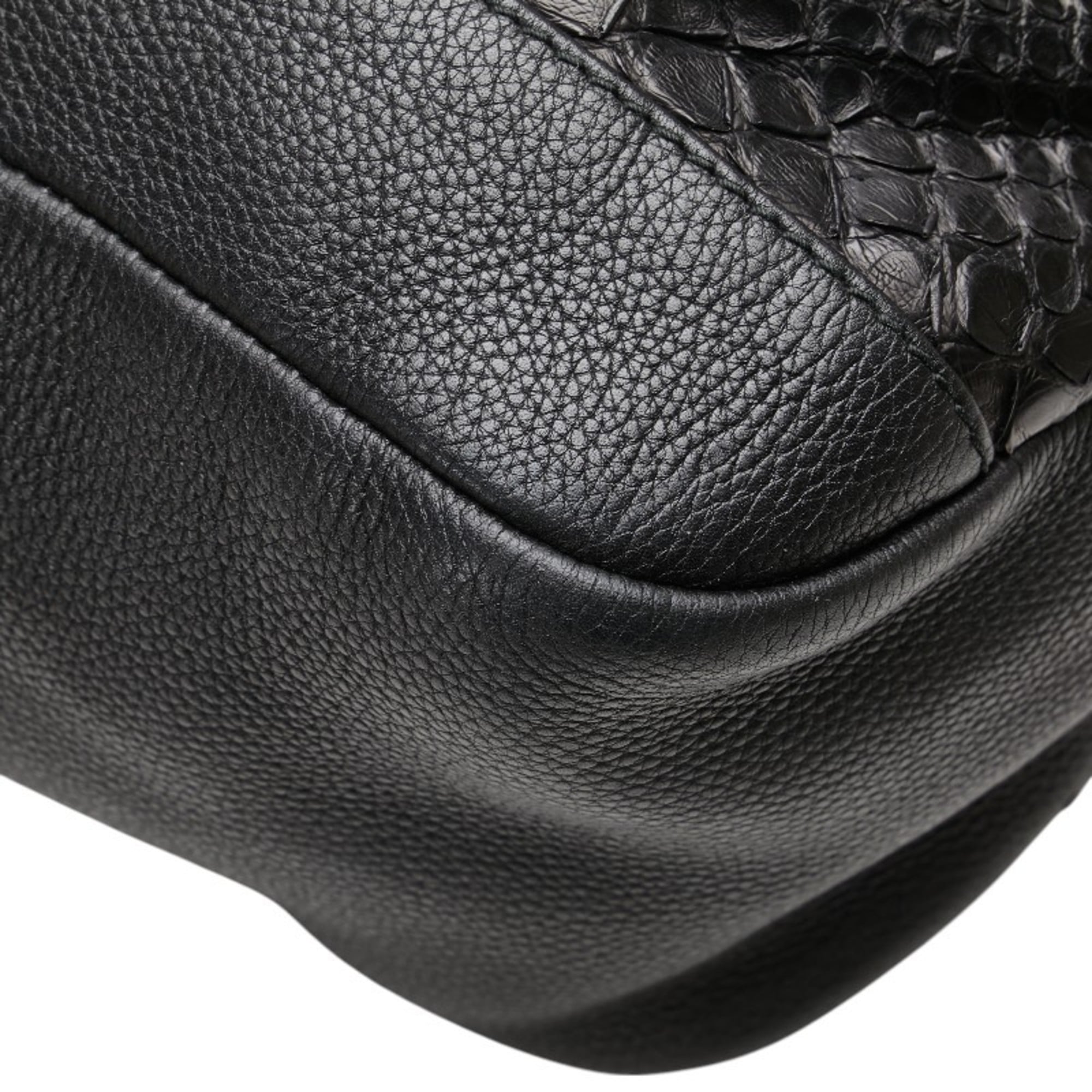 Gucci Black Leather Shoulder Bag Tote Bag (Pre-Owned)