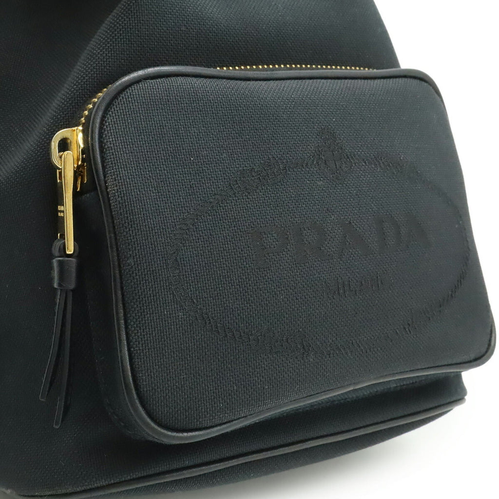 Prada Black Nero Canvas Handbag Shoulder Bag (Pre-Owned)