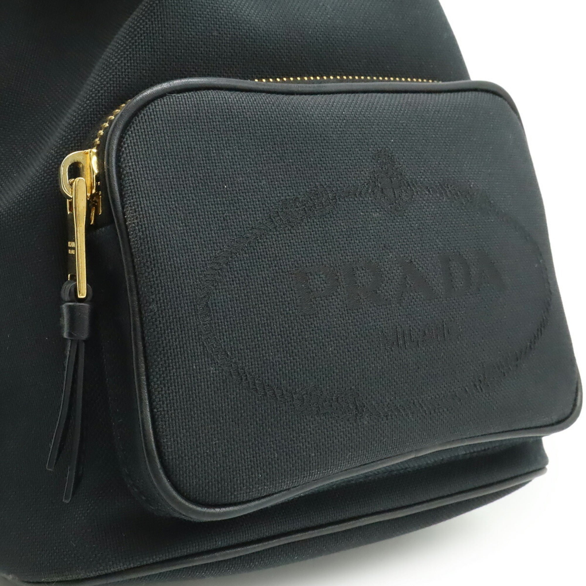 Prada Black Nero Canvas Handbag Shoulder Bag (Pre-Owned)