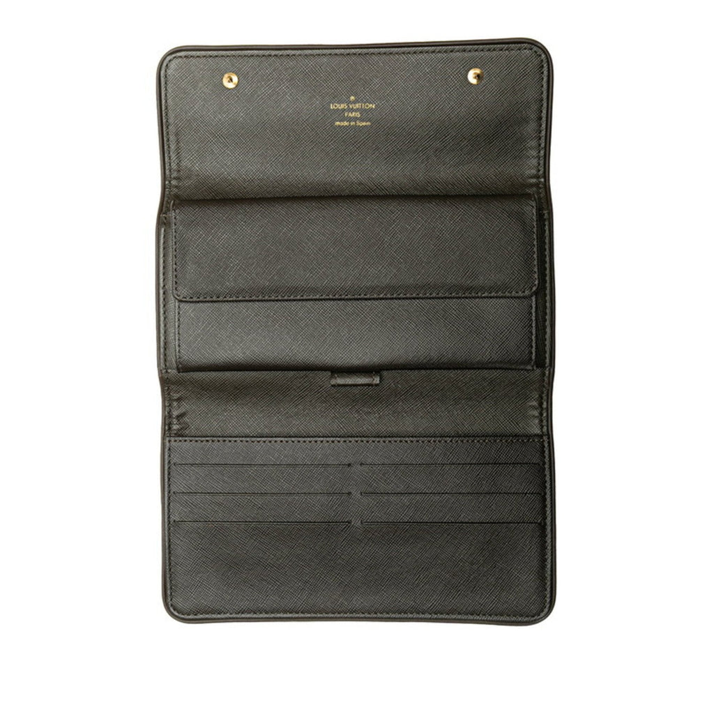 Louis Vuitton Brown Green Canvas Leather Long Wallet (Bi-Fold) (Pre-Owned)