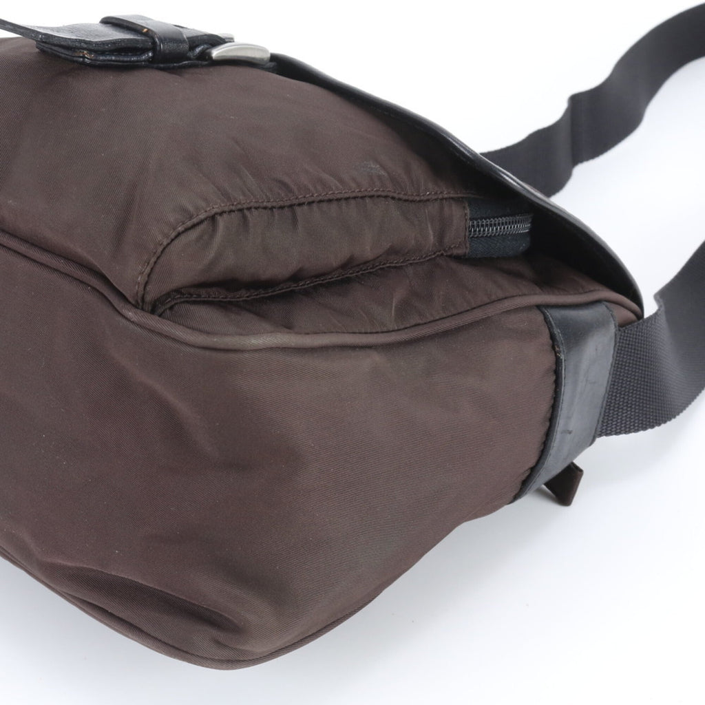 Prada Brown Nylon Tessuto Shoulder Bag (Pre-Owned)