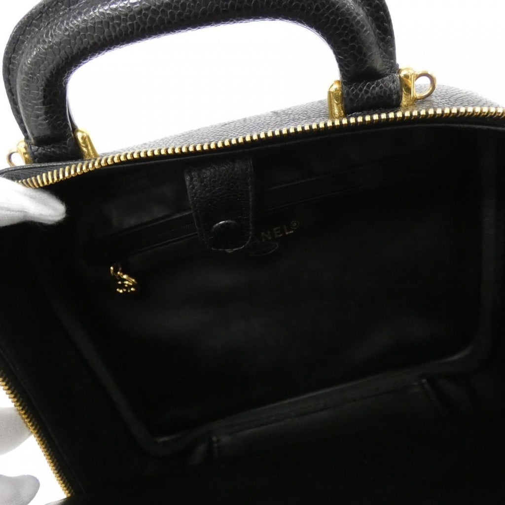Chanel Black Caviar Leather Handbag (Pre-Owned)