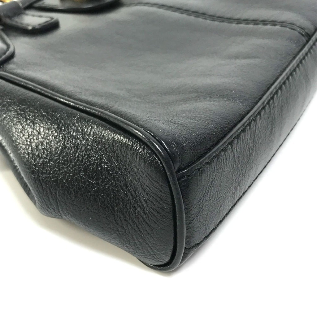 Gucci Black Leather Clutch Bag Shoulder Bag (Pre-Owned)