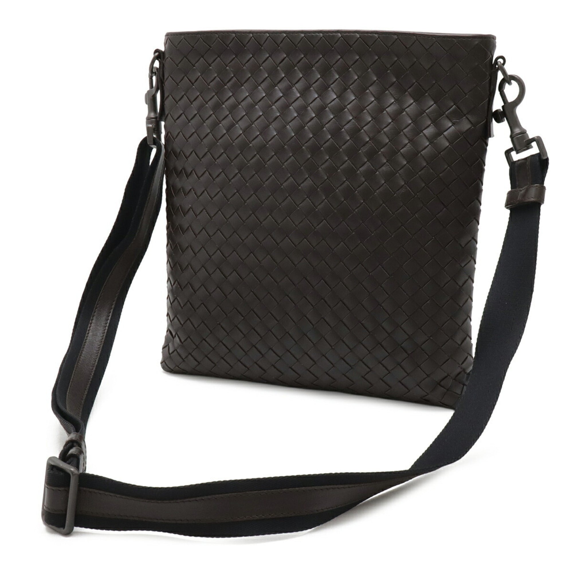 Bottega Veneta Brown Dark Brown Intrecciato Shoulder Bag (Pre-Owned)