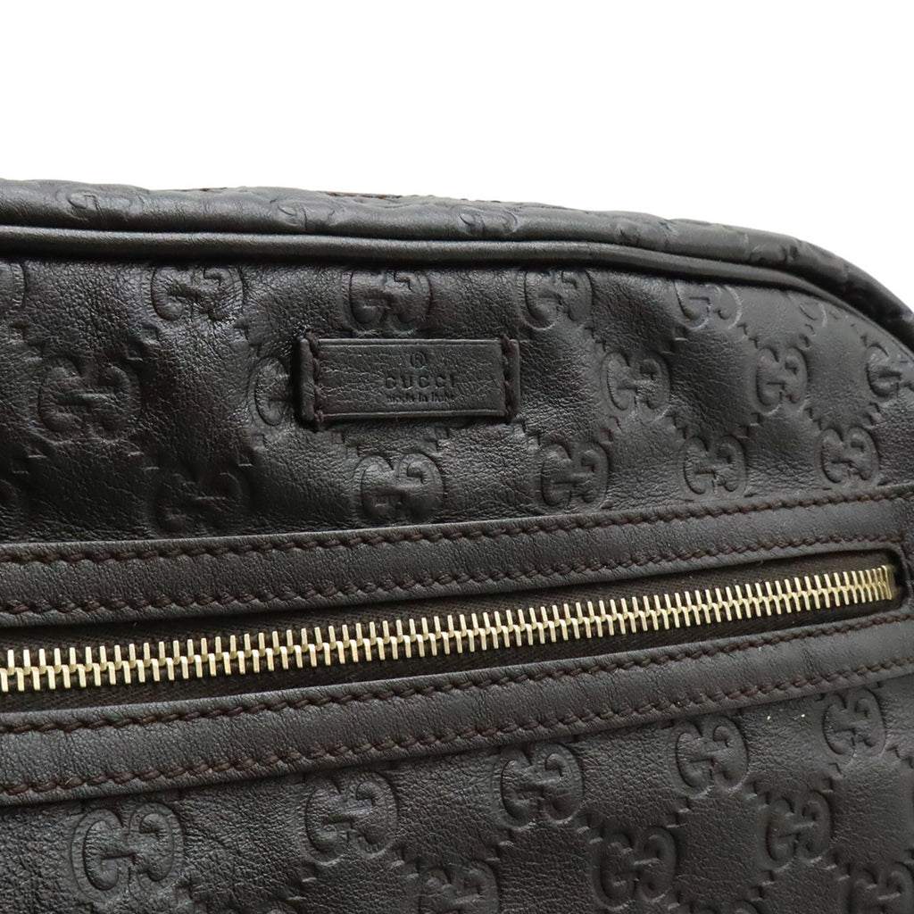 Gucci Brown Dark Brown Leather Shoulder Bag (Pre-Owned)