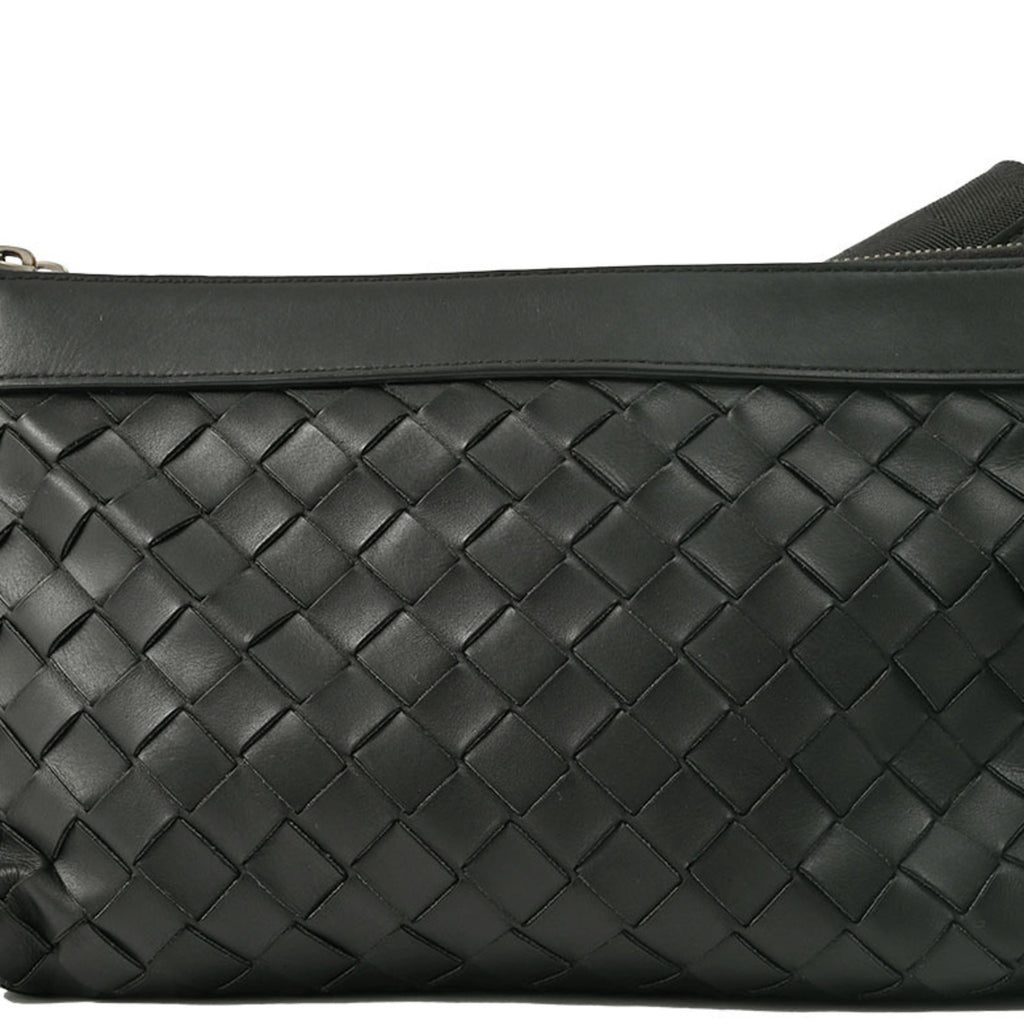 Bottega Veneta Black Polypropylene Leather Clutch Bag Shoulder Bag (Pre-Owned)