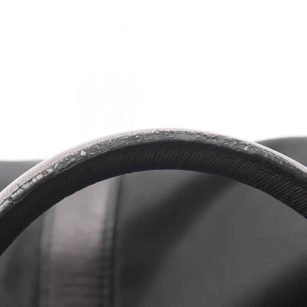 Prada Black Nylon Leather Boston Bag Handbag (Pre-Owned)