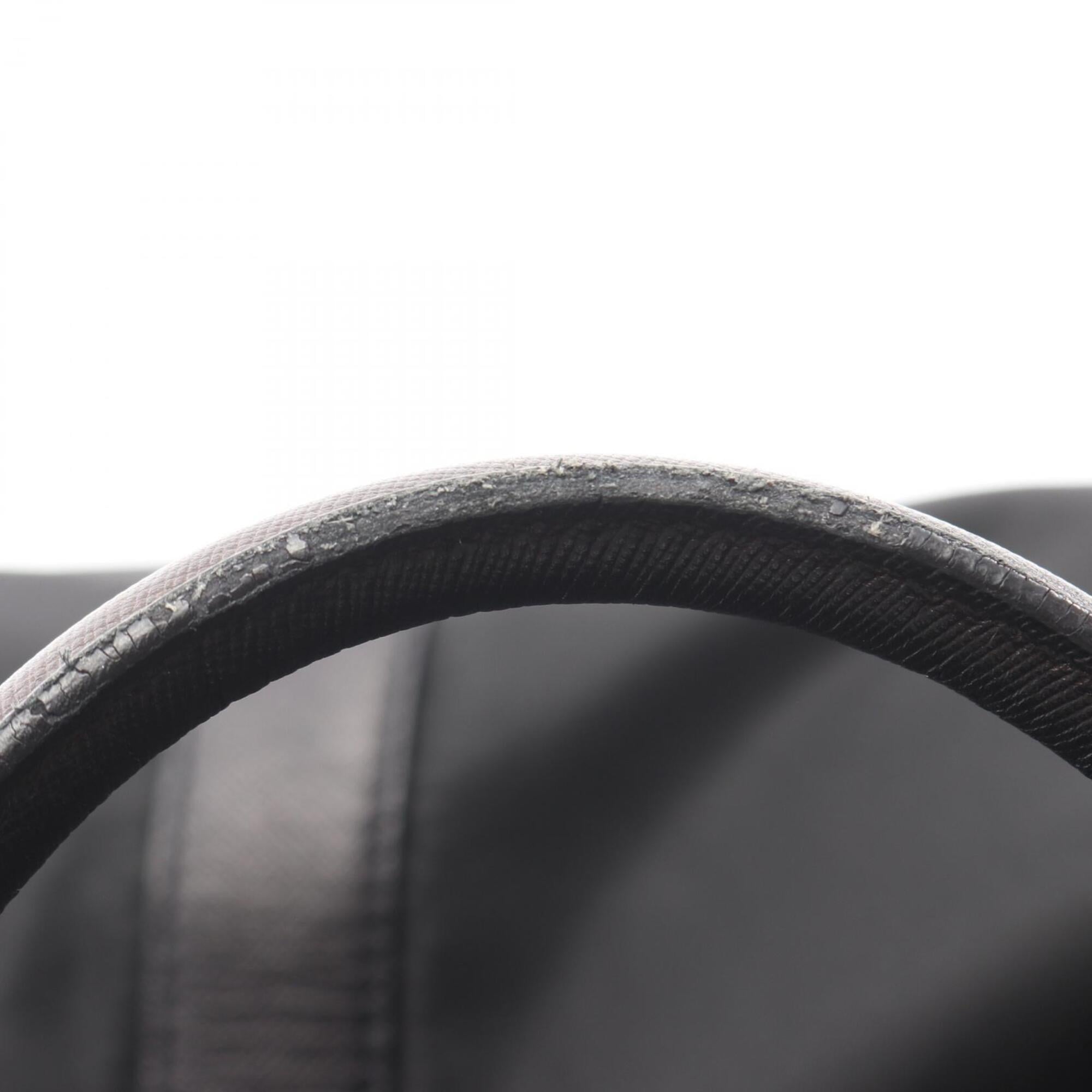 Prada Black Nylon Leather Boston Bag Handbag (Pre-Owned)
