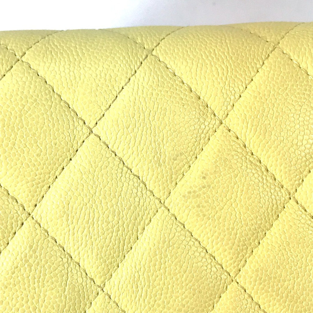 Chanel Yellow Leather Long Wallet (Bi-Fold) (Pre-Owned)