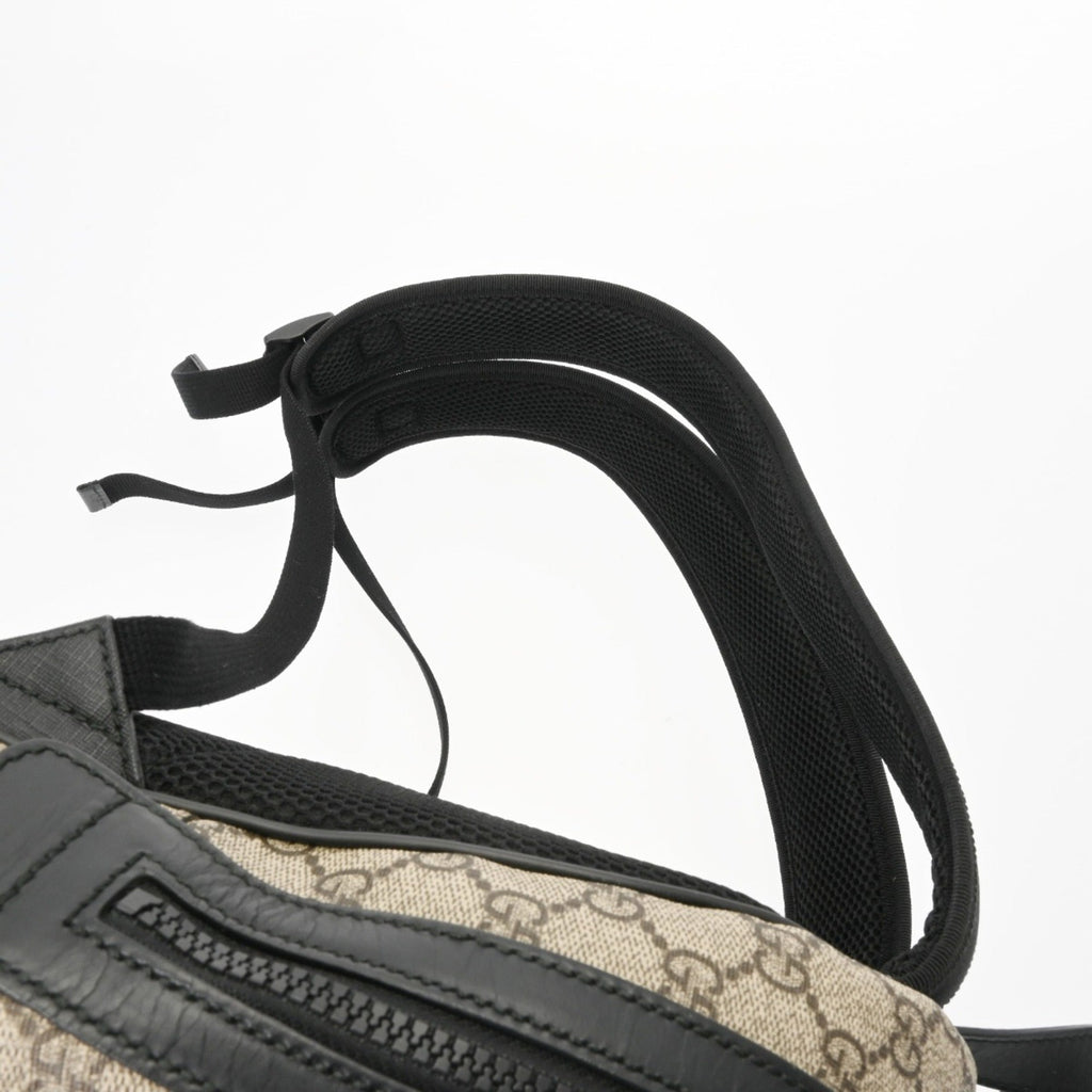 Gucci Beige Gg Supreme Canvas Leather Backpack (Pre-Owned)