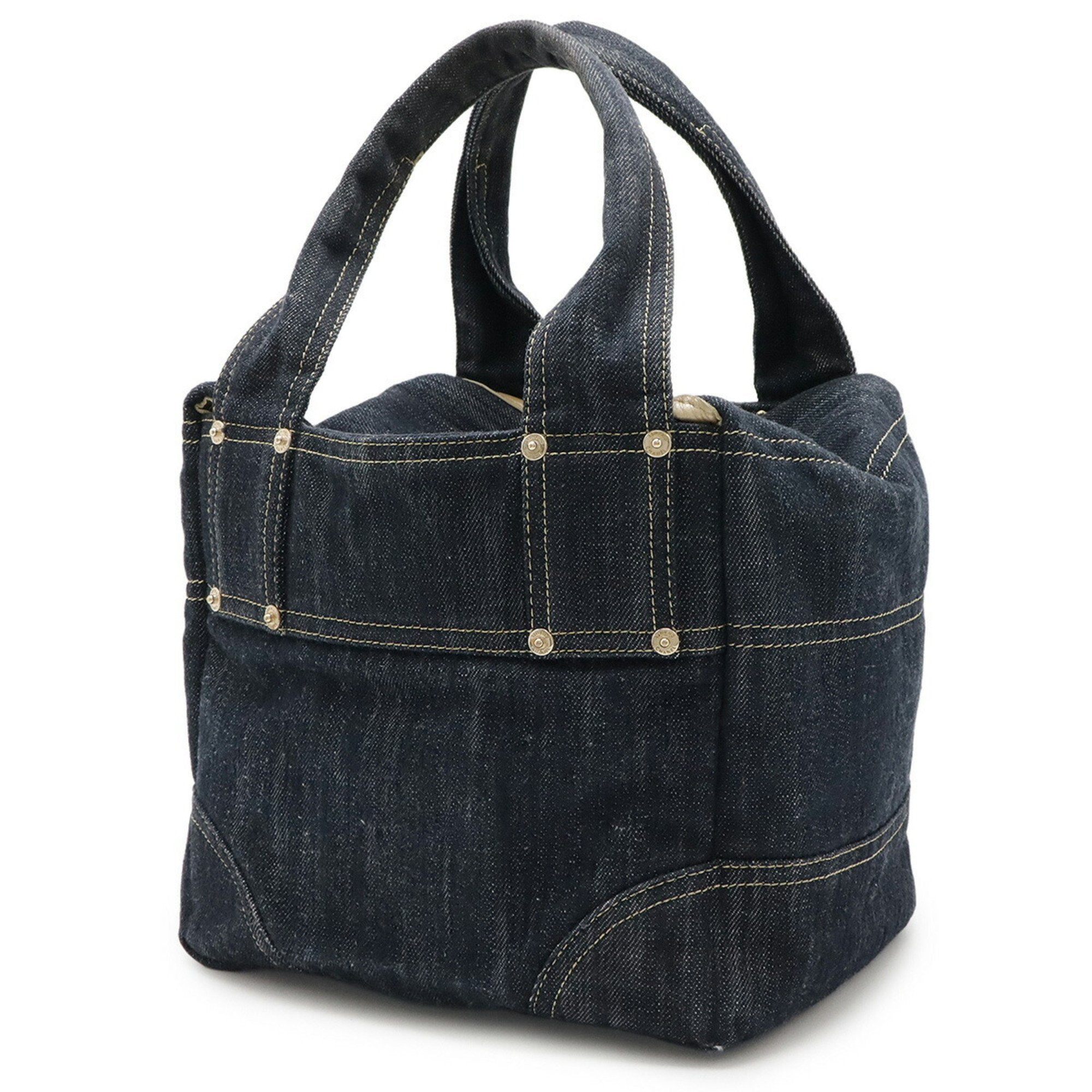 Chanel Denim Blue Denim Handbag Tote Bag (Pre-Owned)